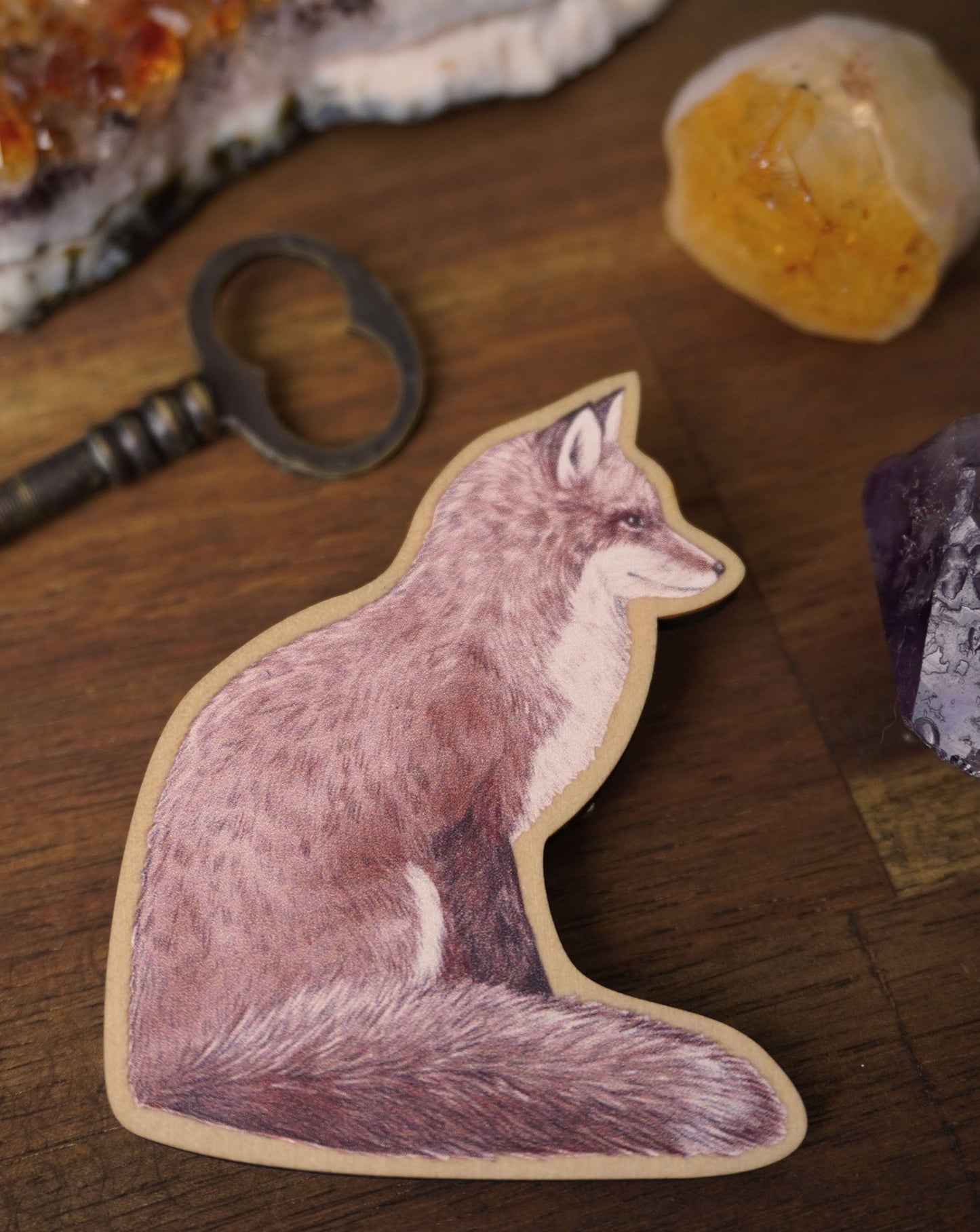 Wooden Fox Badge