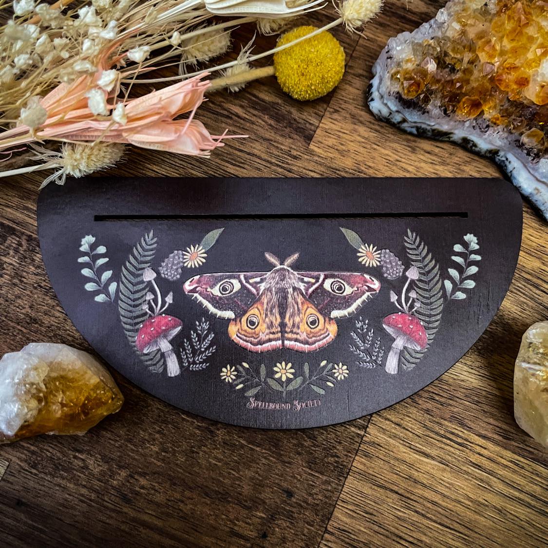 Wooden Moth Card Stand