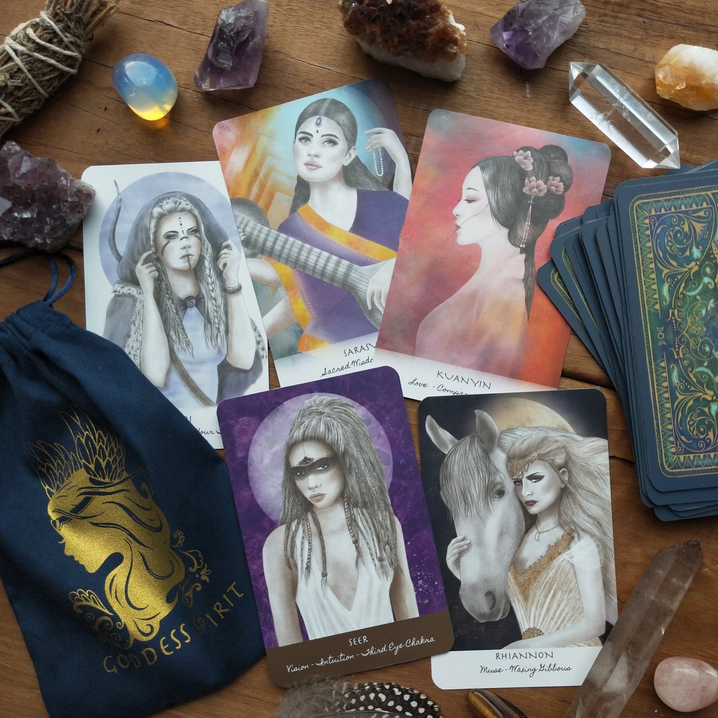 Goddess Spirit Oracle Deck - Indi edition - Includes FREE 5x7" print of your choice